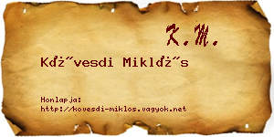 Kövesdi Miklós névjegykártya