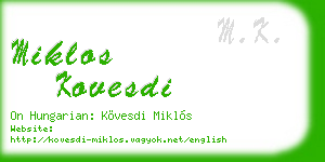 miklos kovesdi business card